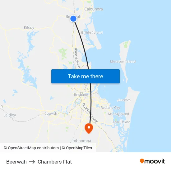 Beerwah to Chambers Flat map