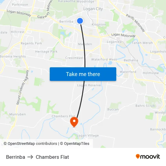 Berrinba to Chambers Flat map
