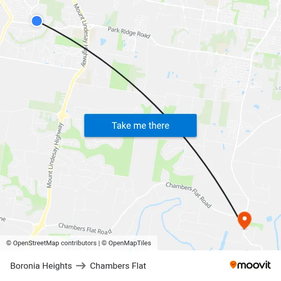 Boronia Heights to Chambers Flat map