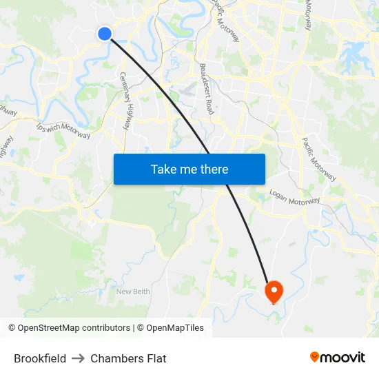 Brookfield to Chambers Flat map