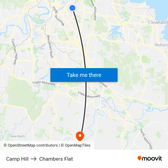 Camp Hill to Chambers Flat map