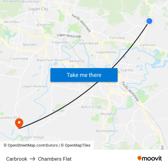 Carbrook to Chambers Flat map