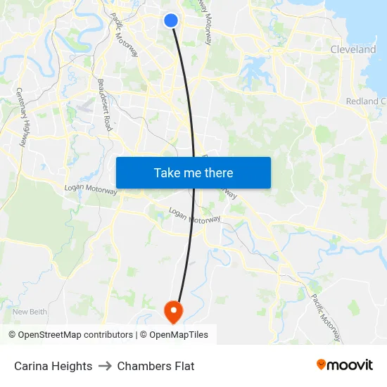 Carina Heights to Chambers Flat map