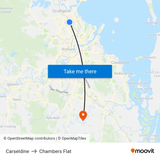 Carseldine to Chambers Flat map
