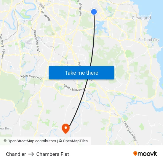 Chandler to Chambers Flat map