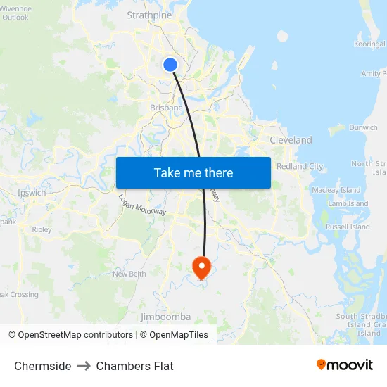 Chermside to Chambers Flat map