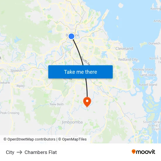 City to Chambers Flat map