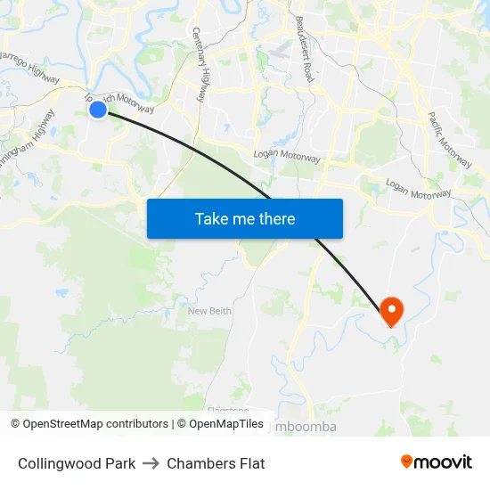Collingwood Park to Chambers Flat map
