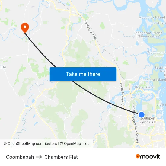 Coombabah to Chambers Flat map