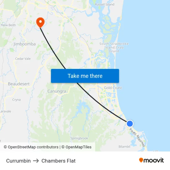 Currumbin to Chambers Flat map