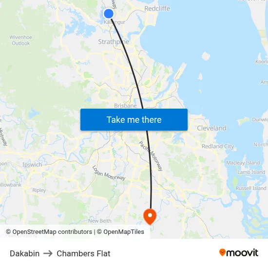 Dakabin to Chambers Flat map