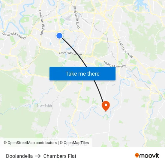 Doolandella to Chambers Flat map