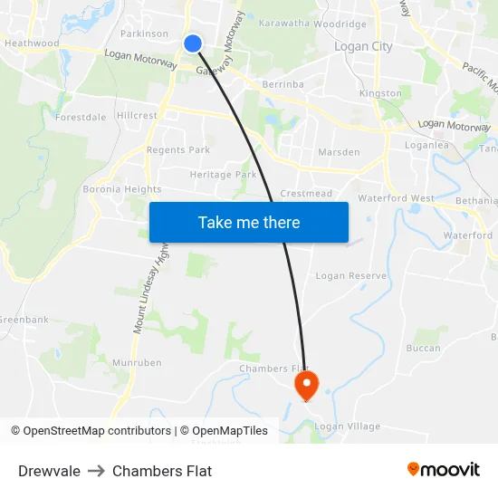 Drewvale to Chambers Flat map