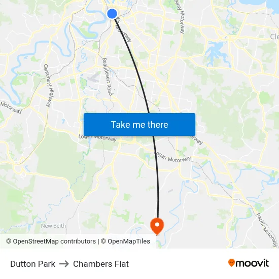 Dutton Park to Chambers Flat map