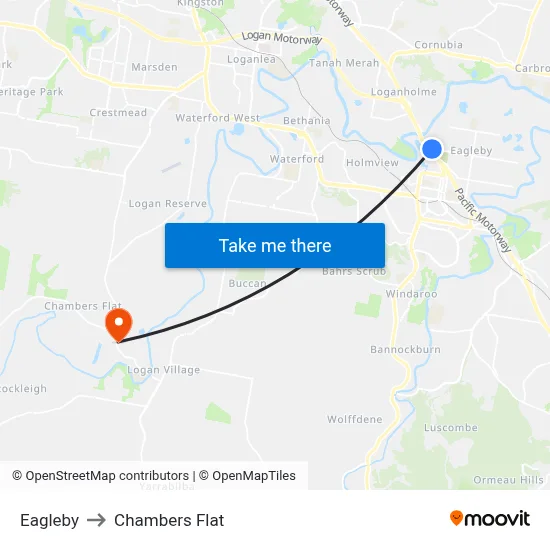 Eagleby to Chambers Flat map