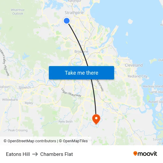 Eatons Hill to Chambers Flat map