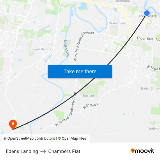 Edens Landing to Chambers Flat map