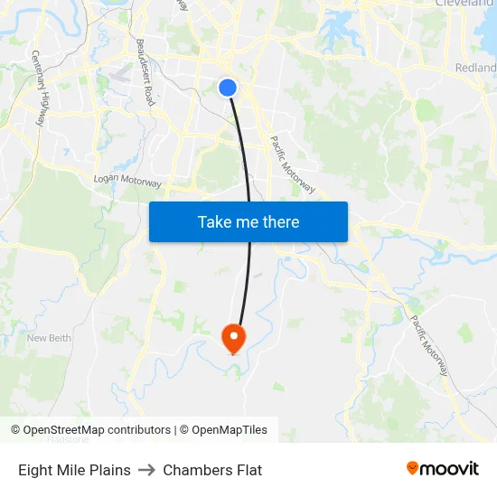 Eight Mile Plains to Chambers Flat map