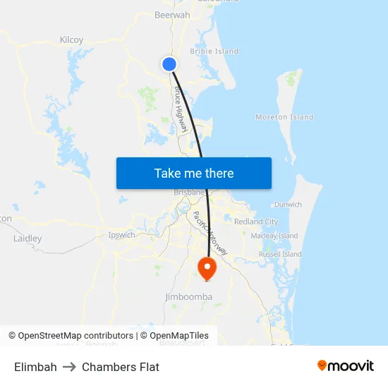 Elimbah to Chambers Flat map