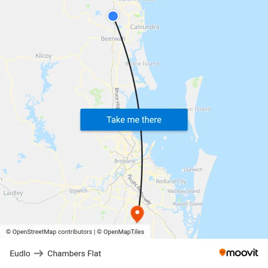 Eudlo to Chambers Flat map