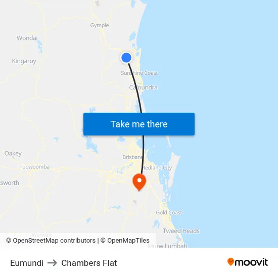 Eumundi to Chambers Flat map