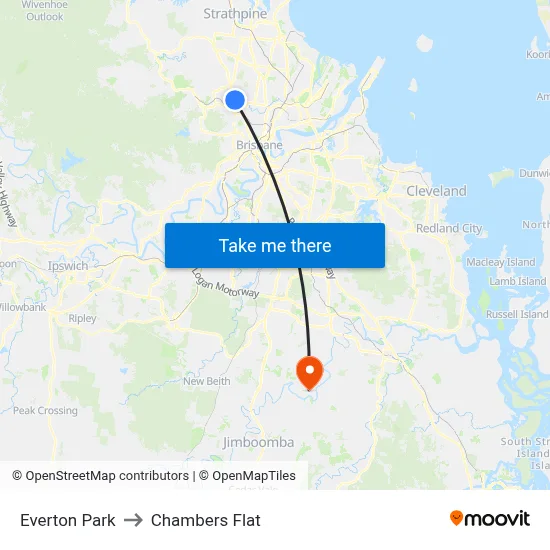 Everton Park to Chambers Flat map