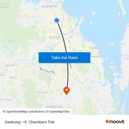 Geebung to Chambers Flat map