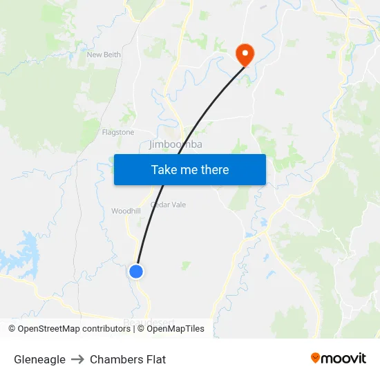 Gleneagle to Chambers Flat map