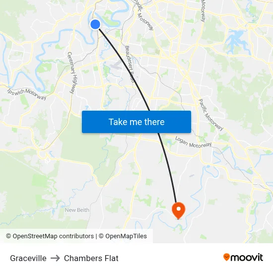 Graceville to Chambers Flat map