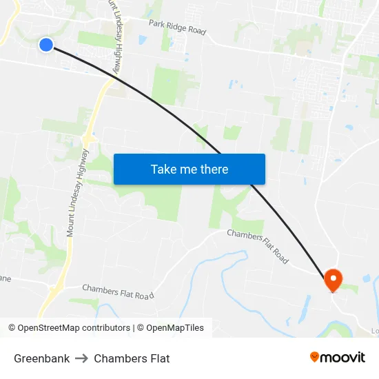 Greenbank to Chambers Flat map