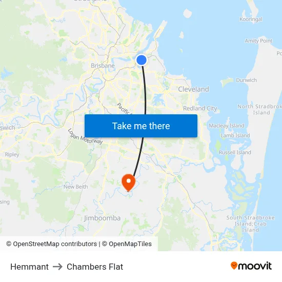 Hemmant to Chambers Flat map