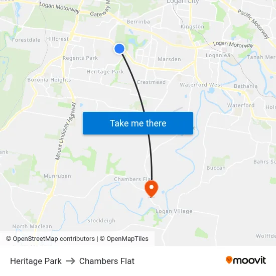Heritage Park to Chambers Flat map