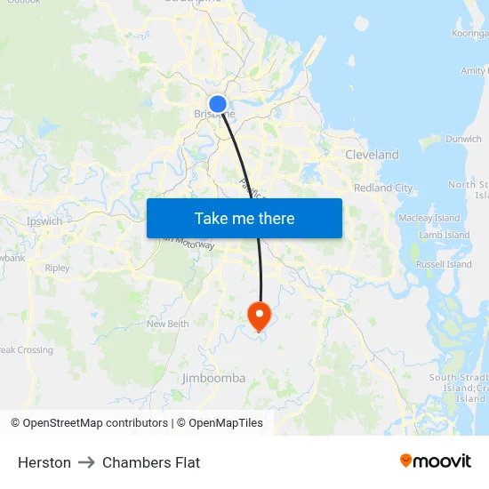 Herston to Chambers Flat map