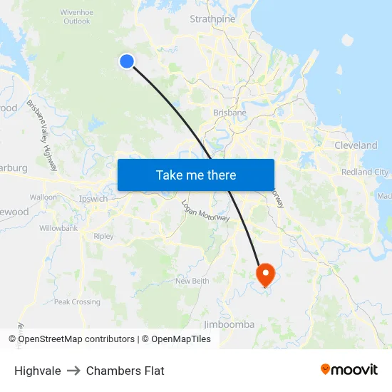 Highvale to Chambers Flat map