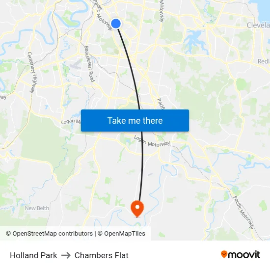 Holland Park to Chambers Flat map