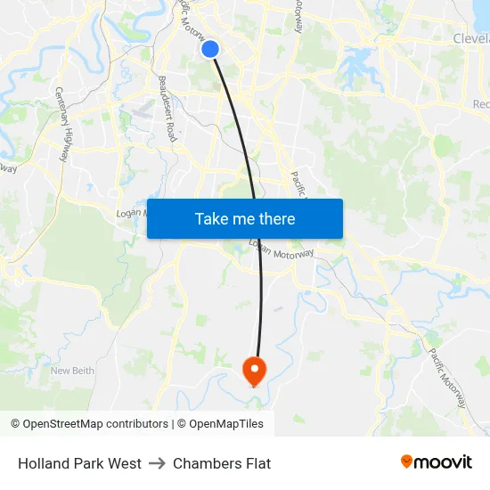 Holland Park West to Chambers Flat map