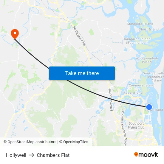 Hollywell to Chambers Flat map