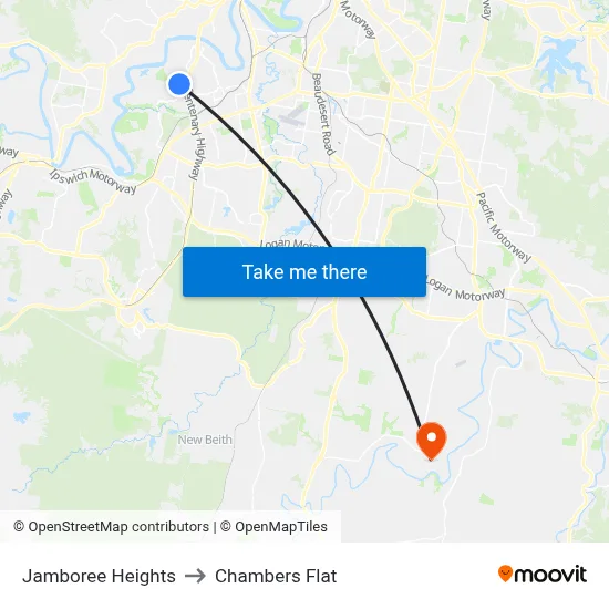 Jamboree Heights to Chambers Flat map