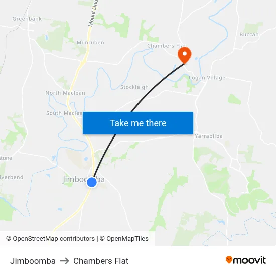 Jimboomba to Chambers Flat map