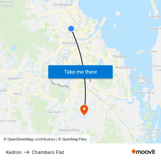 Kedron to Chambers Flat map
