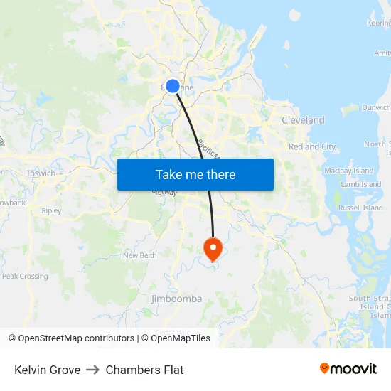 Kelvin Grove to Chambers Flat map