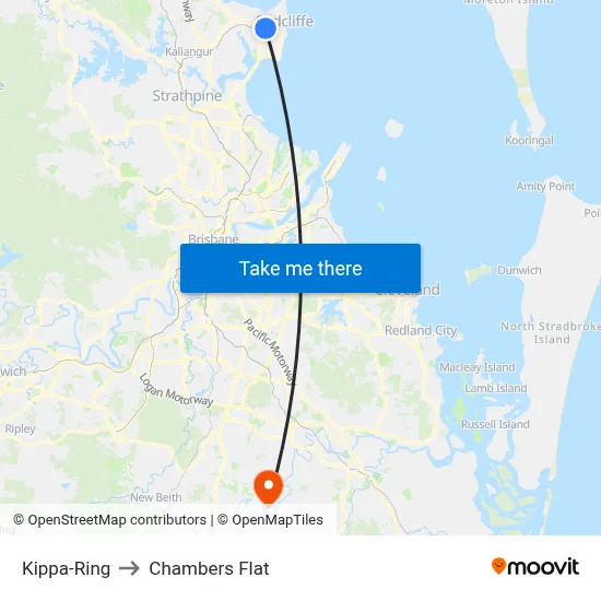 Kippa-Ring to Chambers Flat map