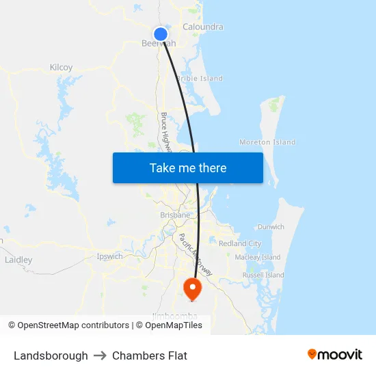 Landsborough to Chambers Flat map