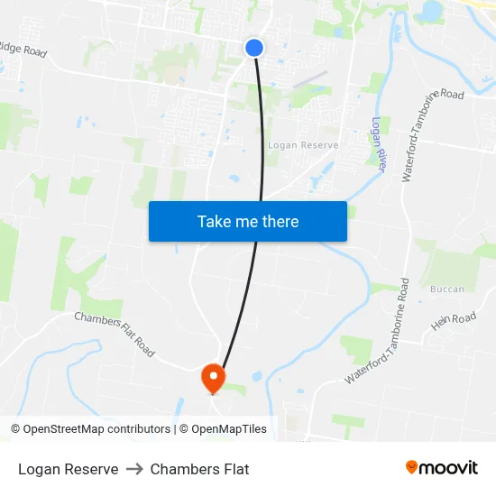 Logan Reserve to Chambers Flat map