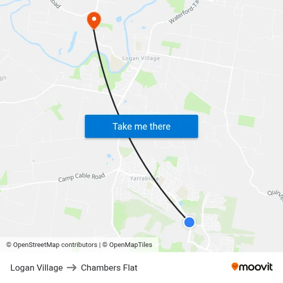 Logan Village to Chambers Flat map