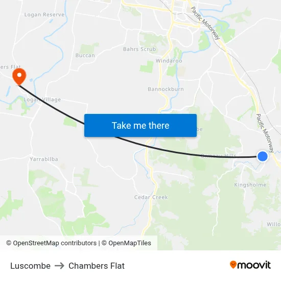 Luscombe to Chambers Flat map