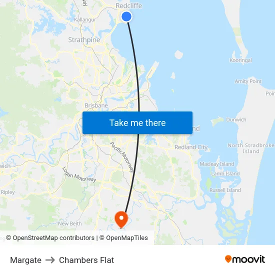 Margate to Chambers Flat map