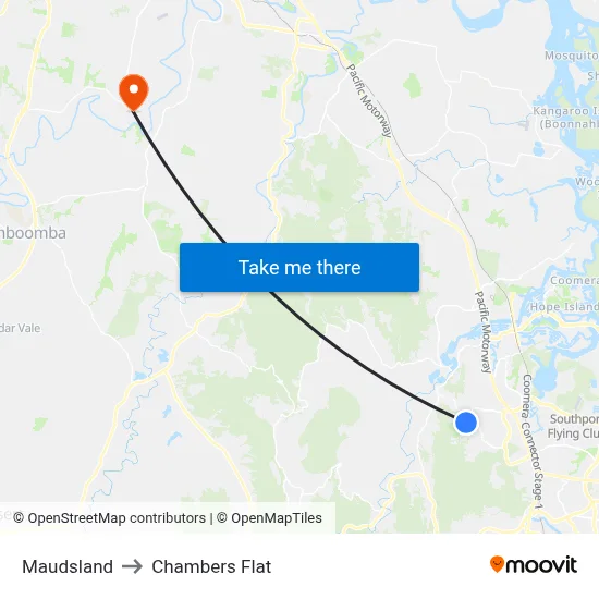 Maudsland to Chambers Flat map