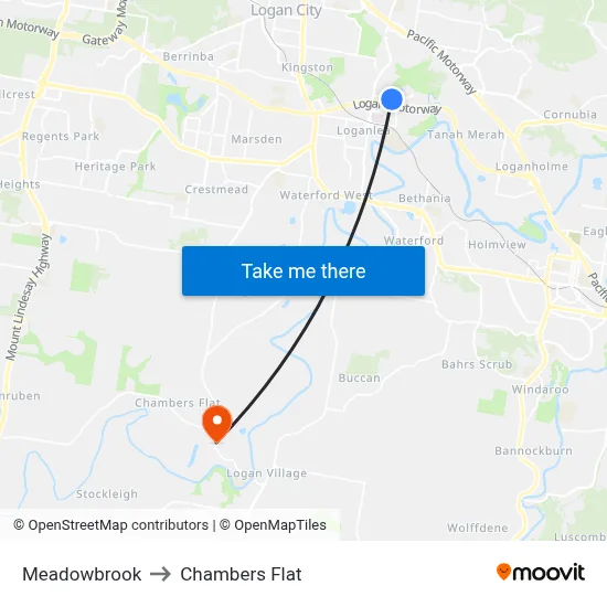 Meadowbrook to Chambers Flat map