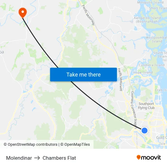 Molendinar to Chambers Flat map